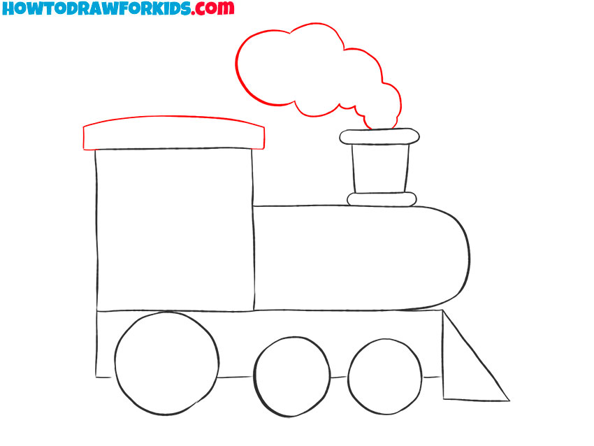 Simple drawing train with locomotive Royalty Free Vector