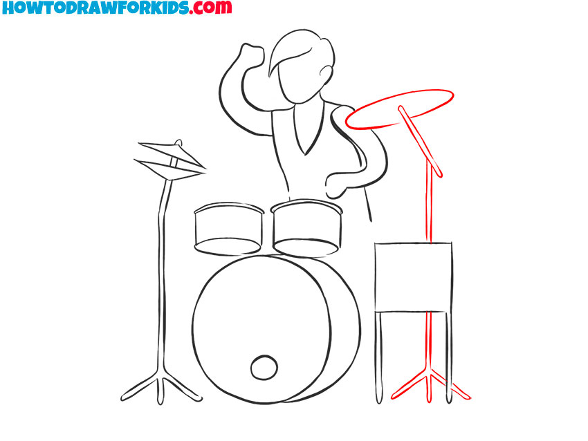 how to draw a drummer easy