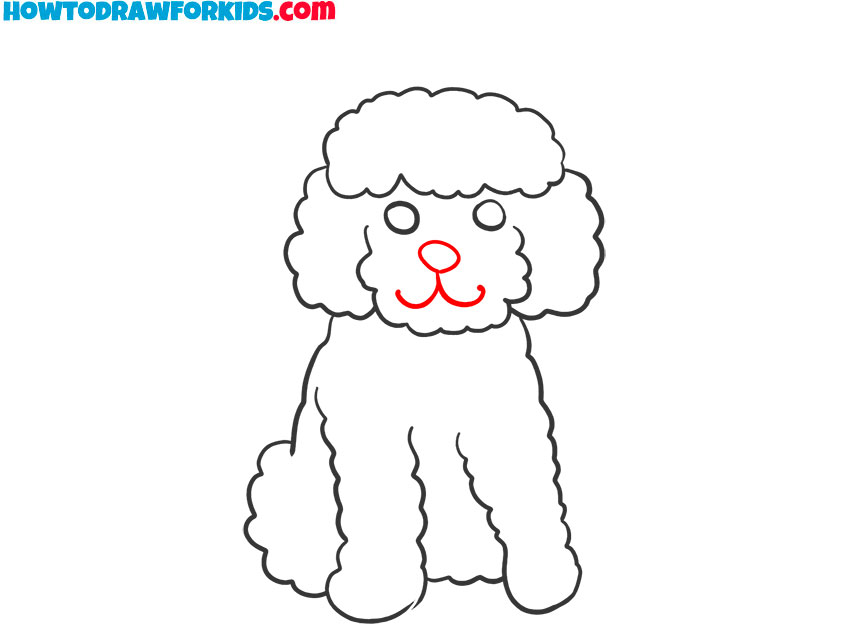 how to draw a poodle cute