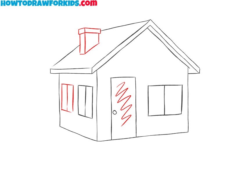 3d house drawing step by step