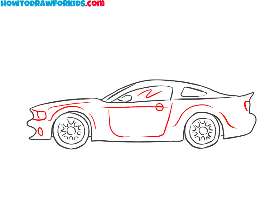ford mustang drawing simple