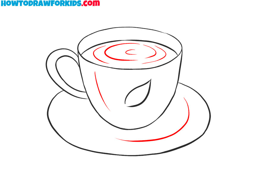 Drawing cup of tea isolated on white Royalty Free Vector