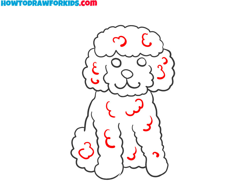 how to draw a cute and easy poodle