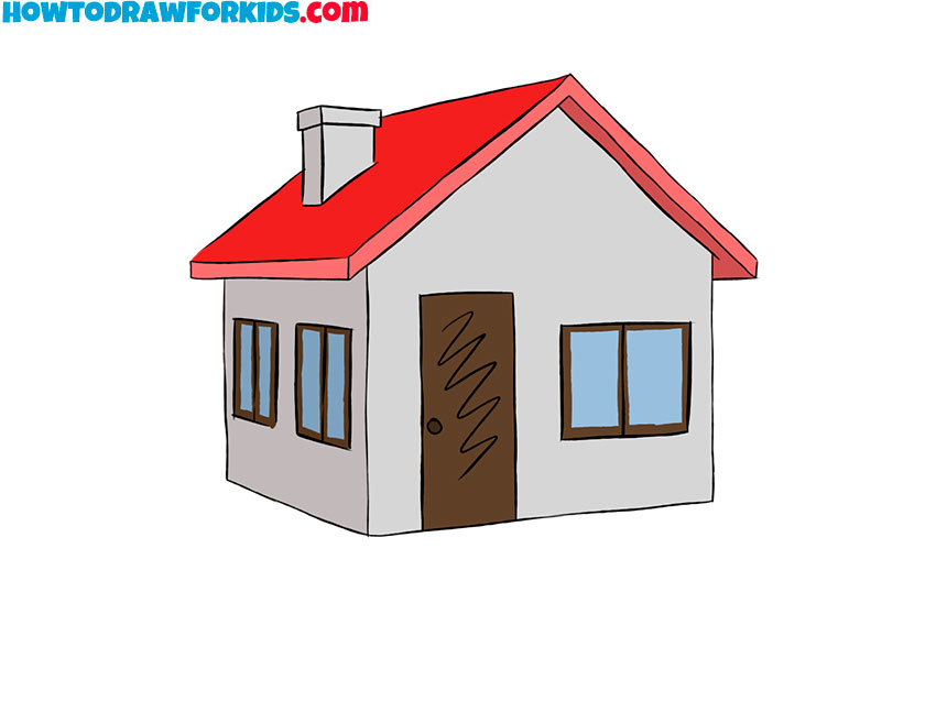 3d house drawing sketch