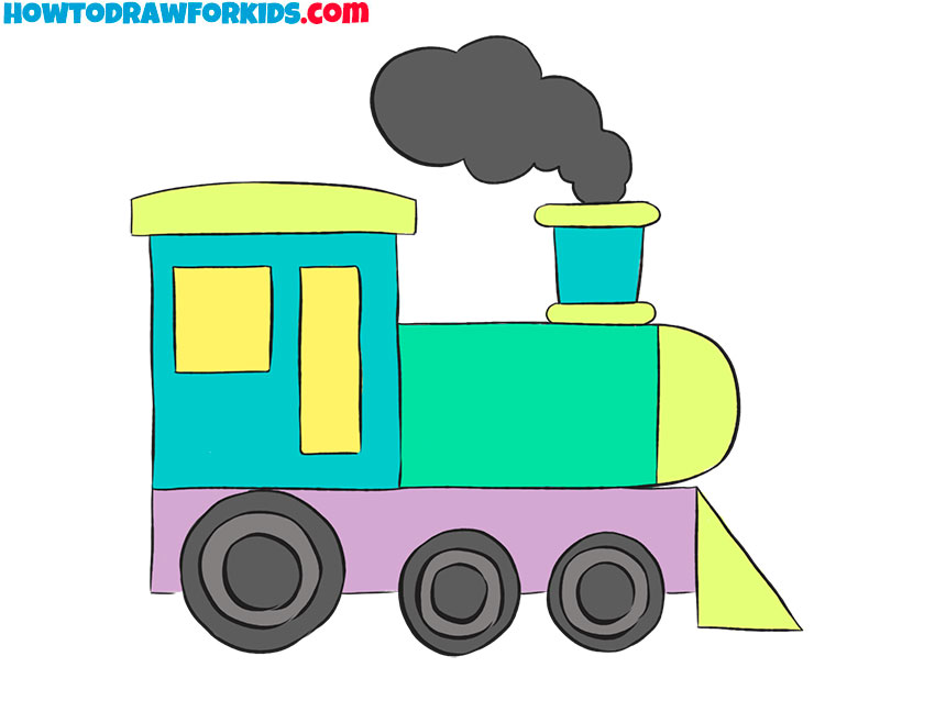 How to Draw a Train  Easy Train Drawing Tutorial