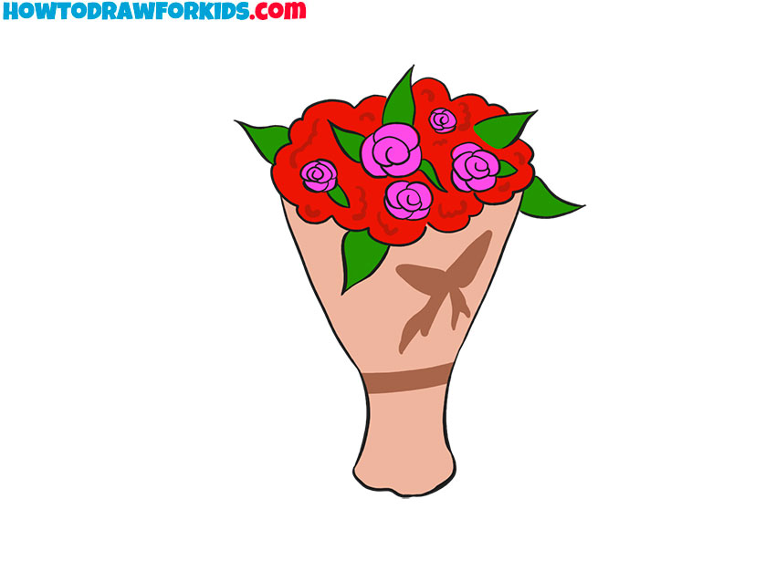 bouquet drawing easy
