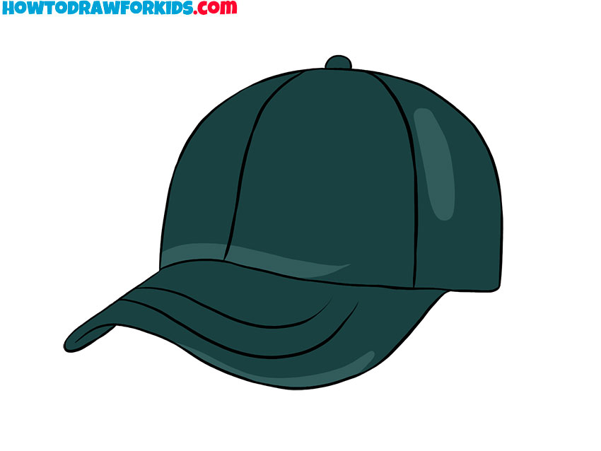 cartoon baseball cap drawing