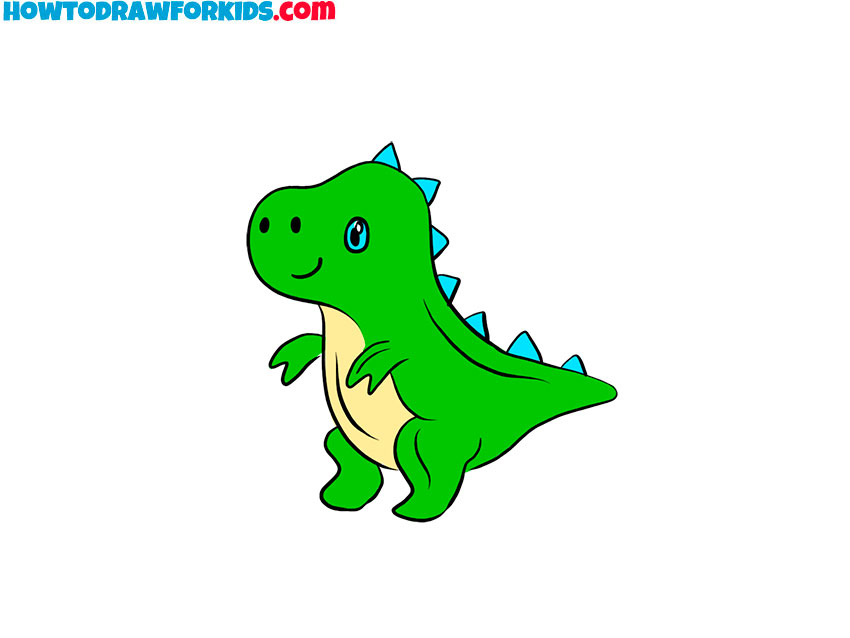 How to Draw a Cute Dinosaur Easy Drawing Tutorial For Kids