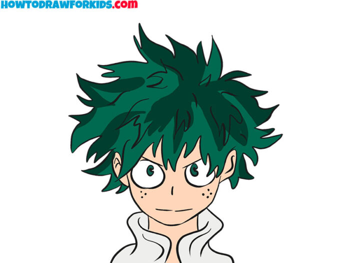 How to Draw Deku Face - Easy Drawing Tutorial For Kids