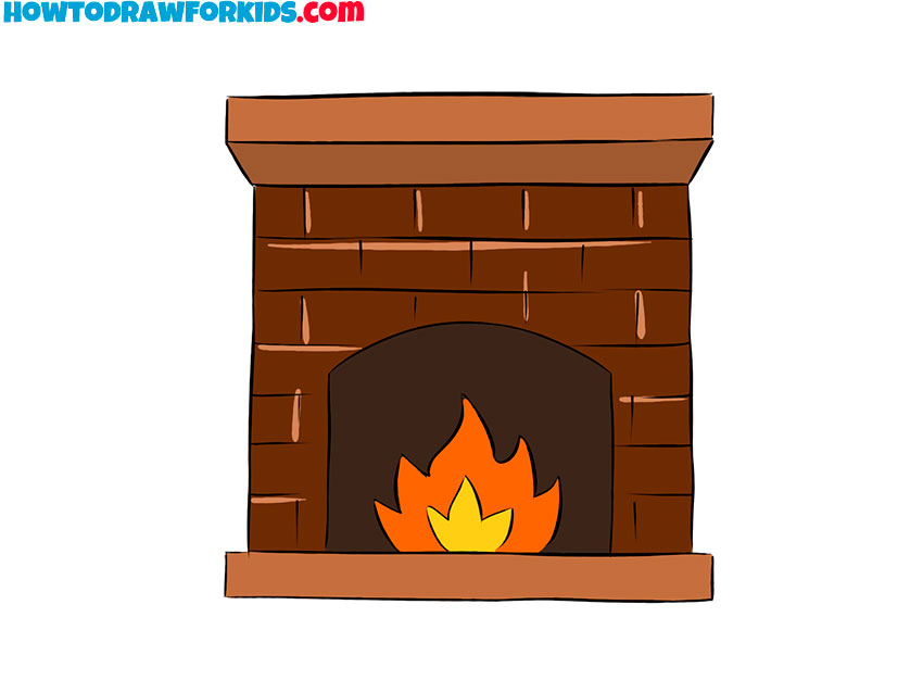 fireplace drawing tutorial for beginners