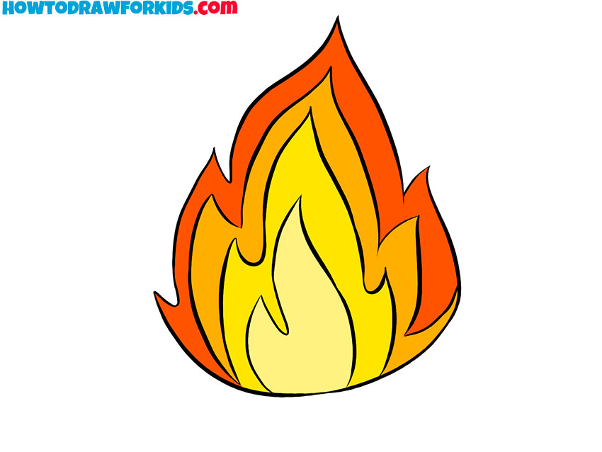 How to Draw Flames Step by Step - Easy Drawing Tutorial For Kids