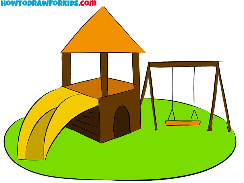 How to Draw a Playground - Easy Drawing Tutorial For Kids
