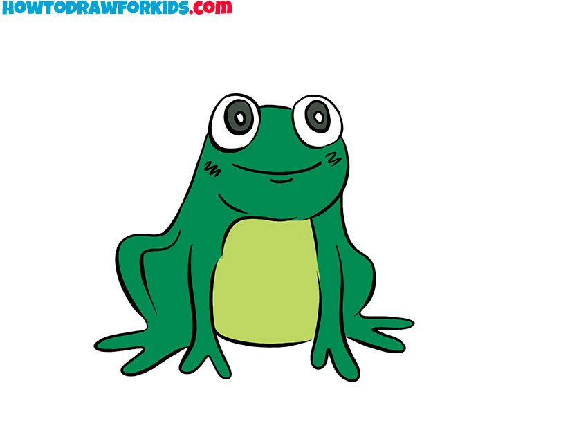 how to draw a frog cartoon easy