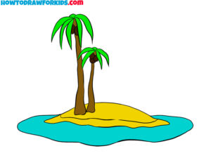 How to Draw an Island - Easy Drawing Tutorial For Kids