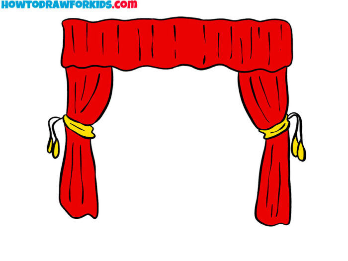 How to Draw Curtains Easy Drawing Tutorial For Kids