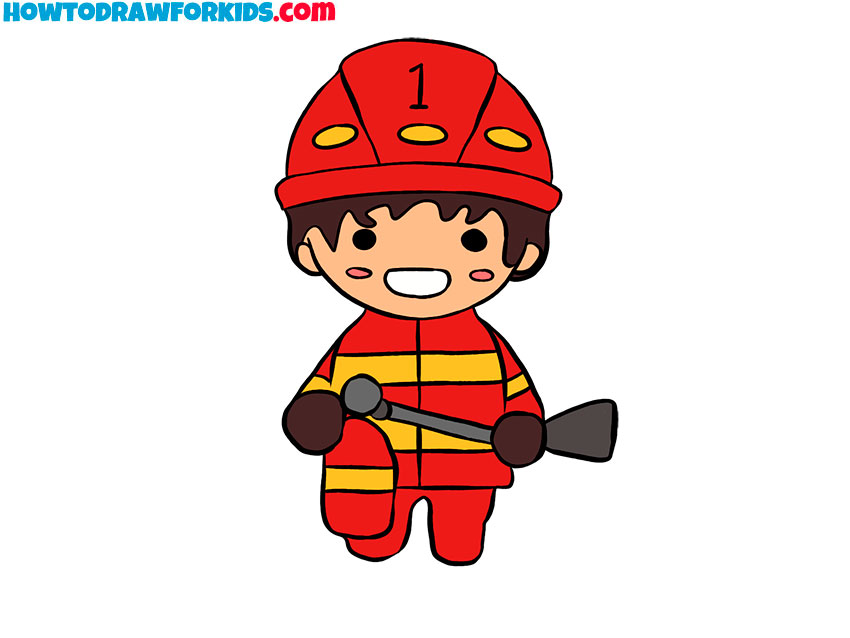 How to Draw a Firefighter - Easy Drawing Tutorial For Kids