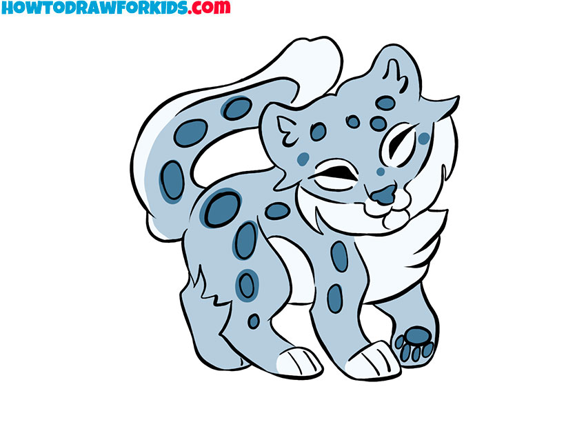 simple snow leopard drawing