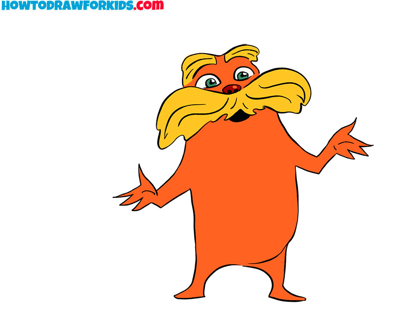 How to Draw The Lorax - Easy Drawing Tutorial For Kids