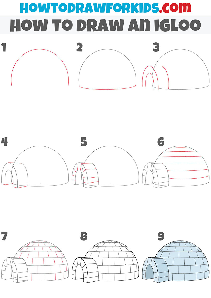 How to Draw an Igloo - Easy Drawing Art