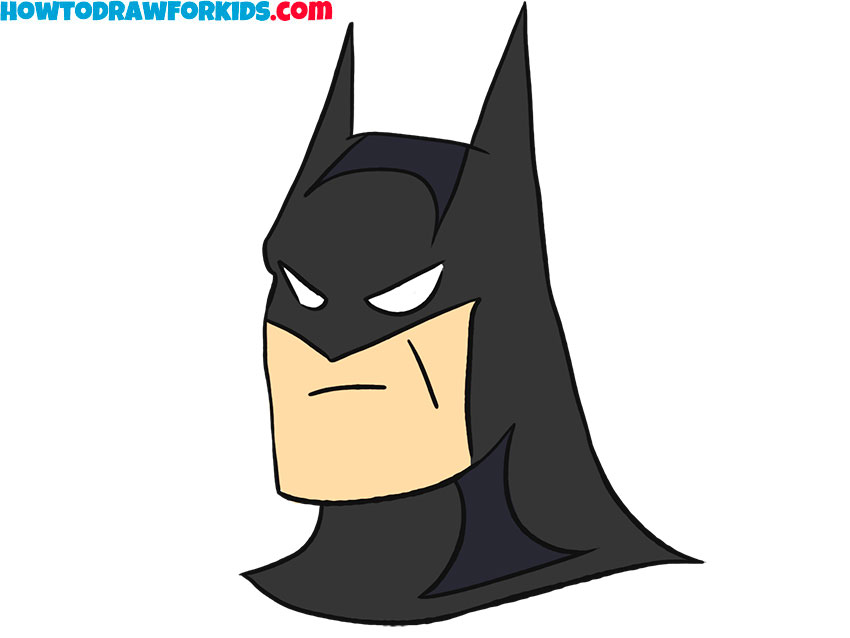 How to Draw Batman's Face - Easy Drawing Tutorial For Kids