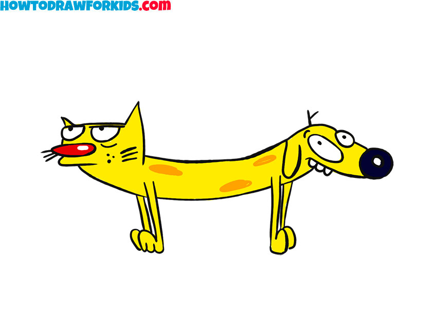 How to Draw CatDog Easy Drawing Tutorial For Kids