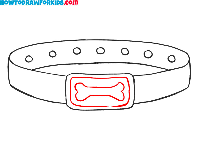 How to draw a Dog Collar with plate