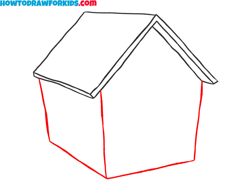 How to draw a Dog House simple