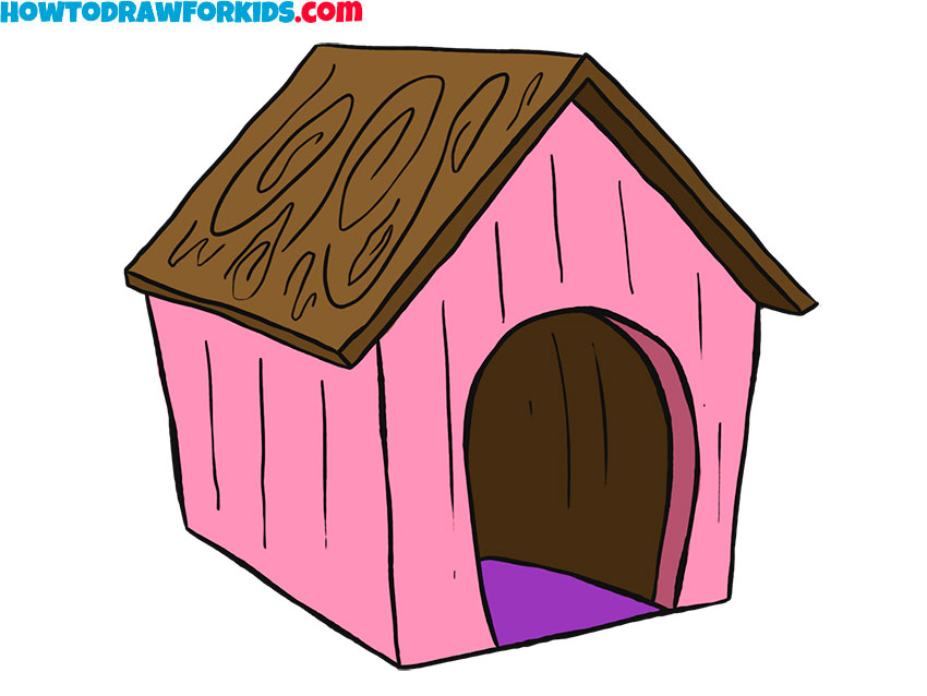 How to Draw a Dog House Easy Drawing Tutorial For Kids