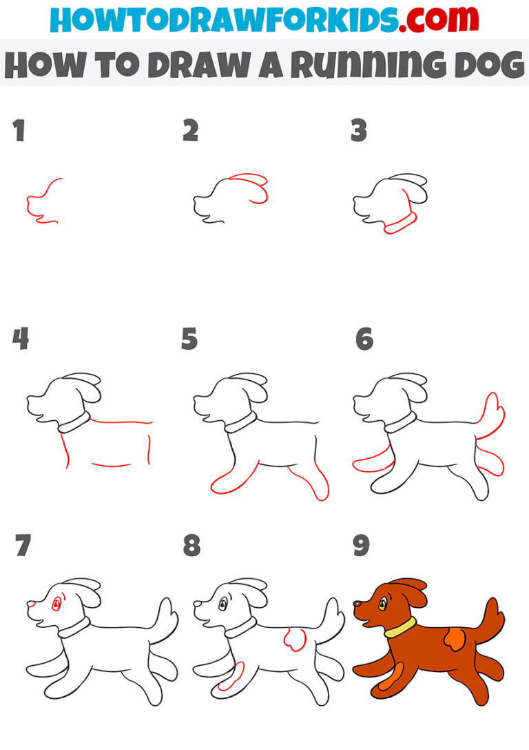 How to Draw a Running Dog - Easy Drawing Tutorial For Kids