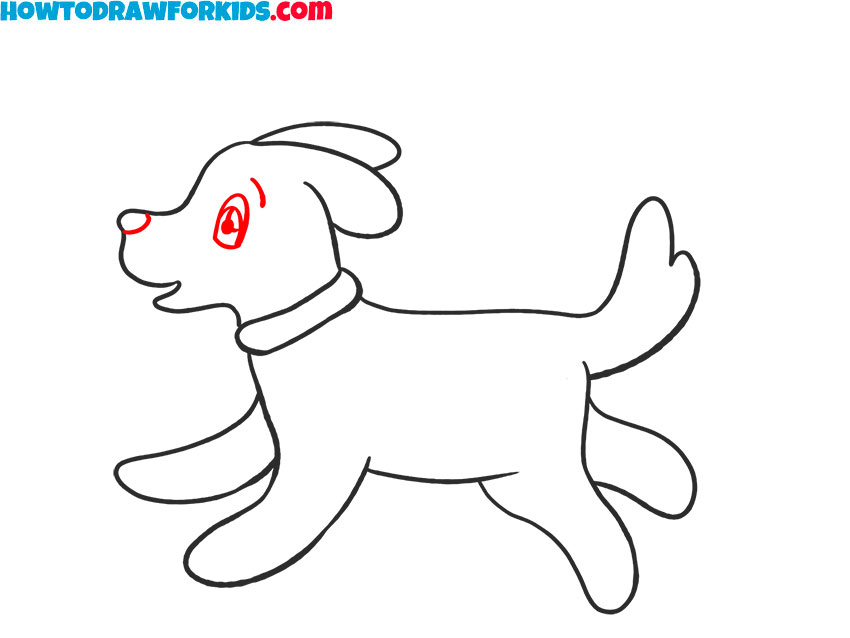 How to draw a cute Running Dog