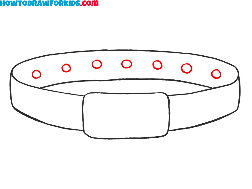 How to draw a leather Dog Collar