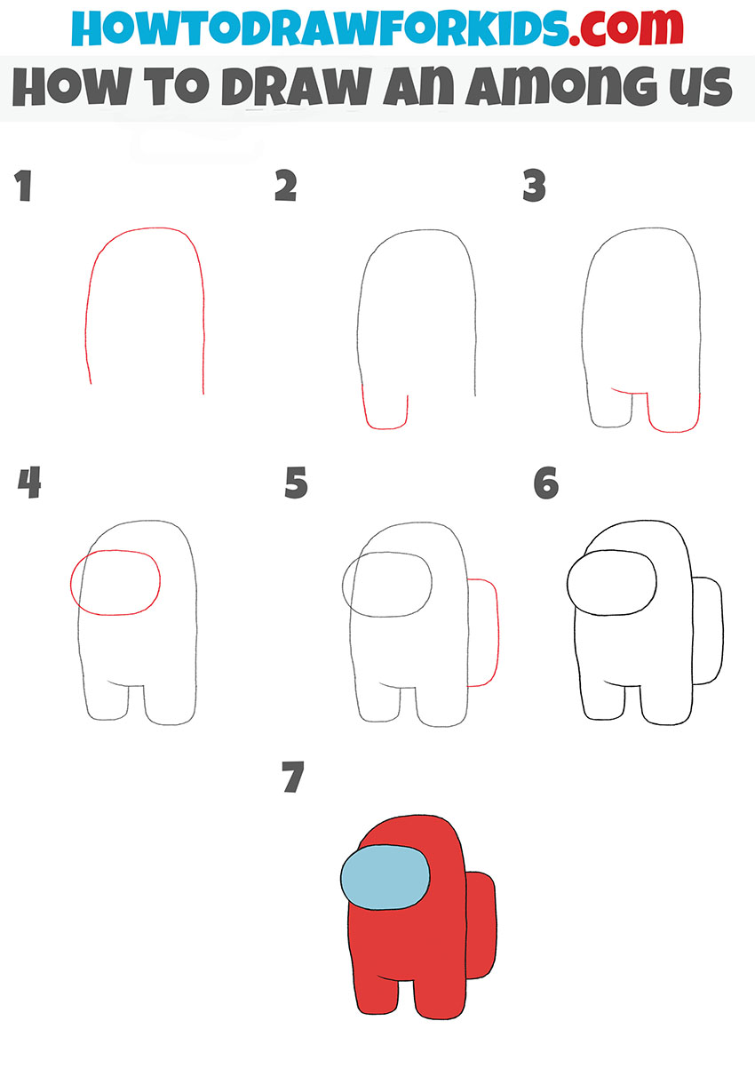 How to Draw Among Us Step by Step Easy Drawing Tutorial For Kids