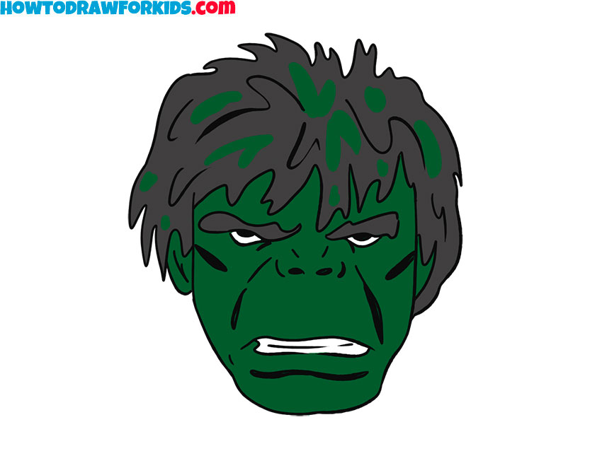 How to draw the Hulk Face