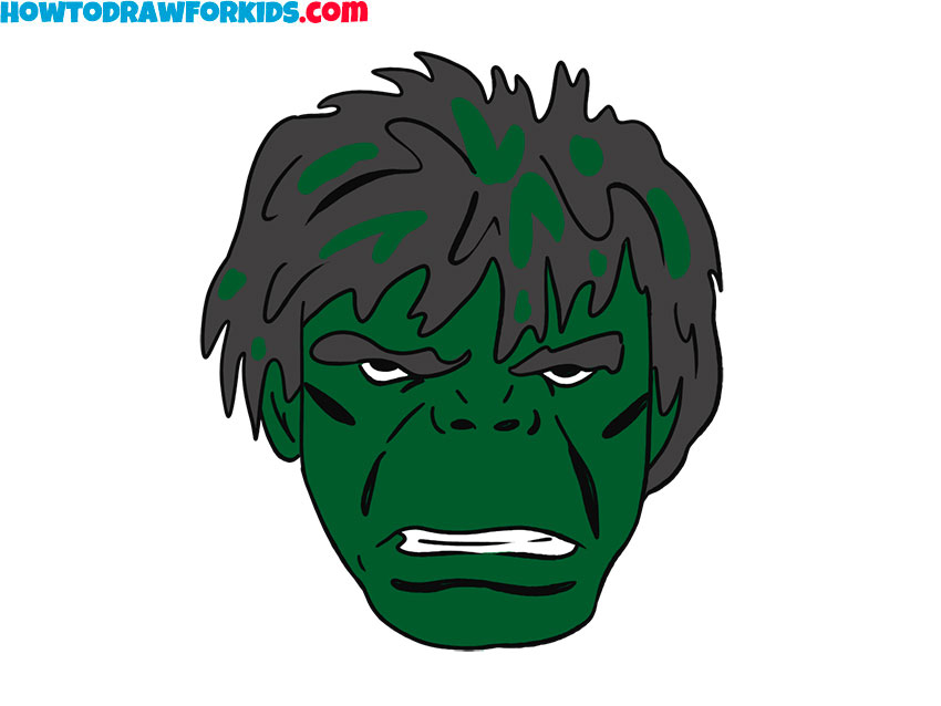 easy hulk face drawing