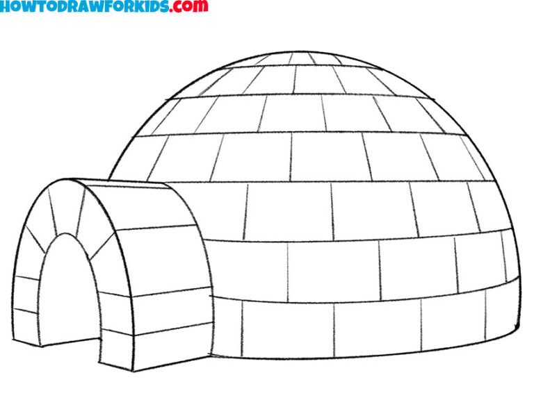 How to Draw an Igloo - Easy Drawing Tutorial For Kids