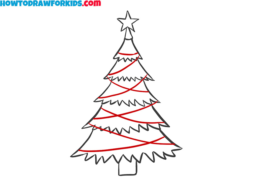 christmas tree step by step drawing guide