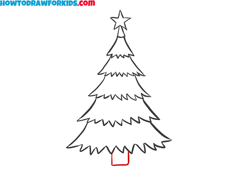 christmas tree step by step drawing tutorial