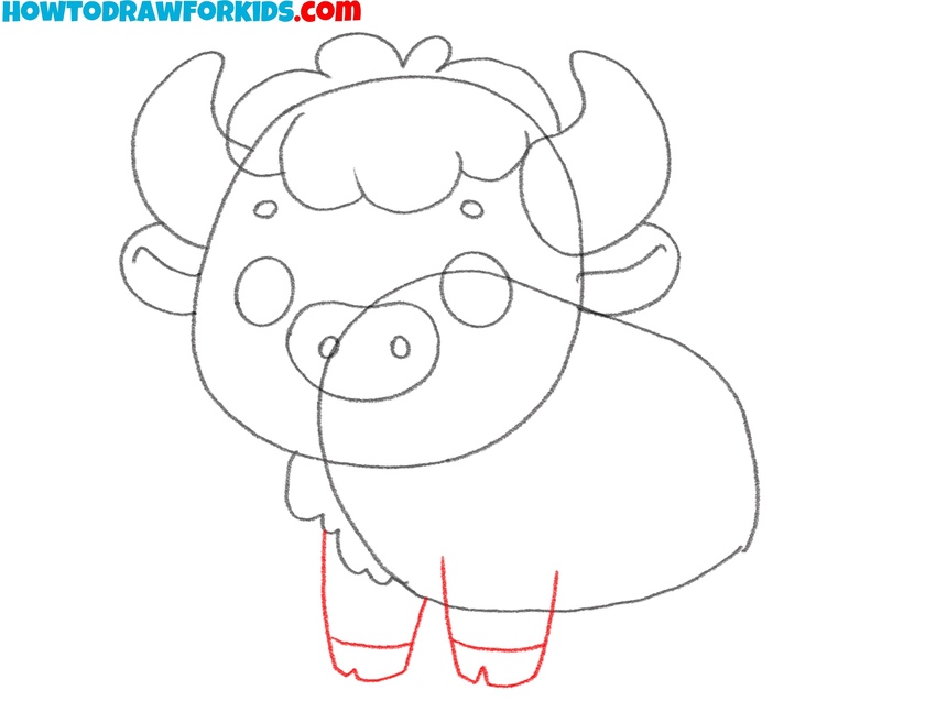 Sketch the front limbs