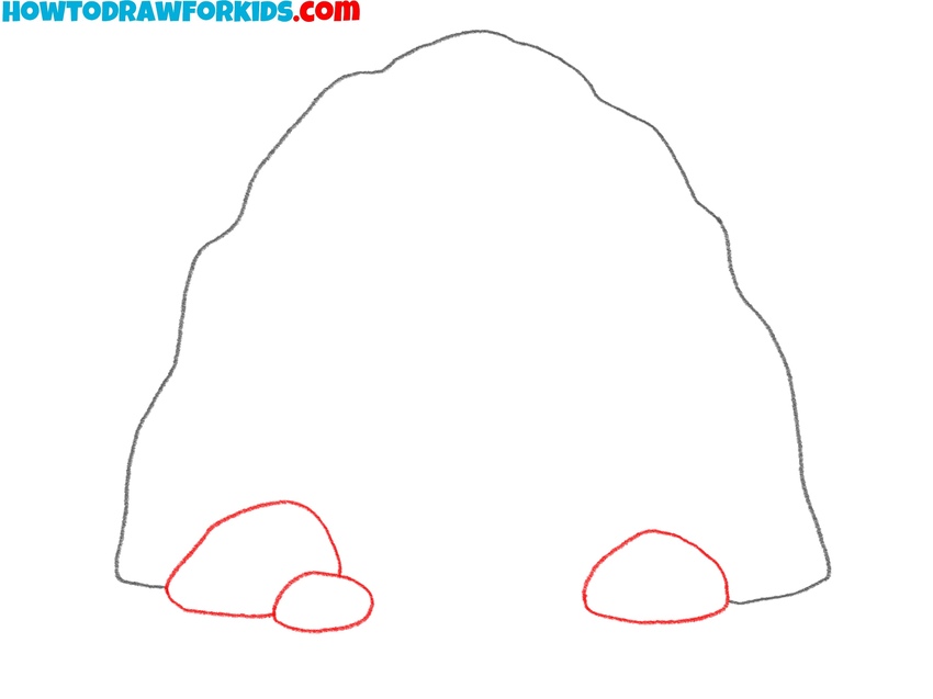 Draw stones near the cave’s entrance