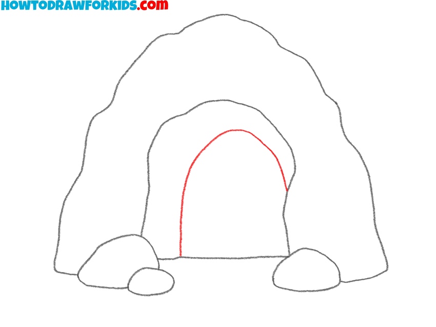 Sketch the inner cave walls