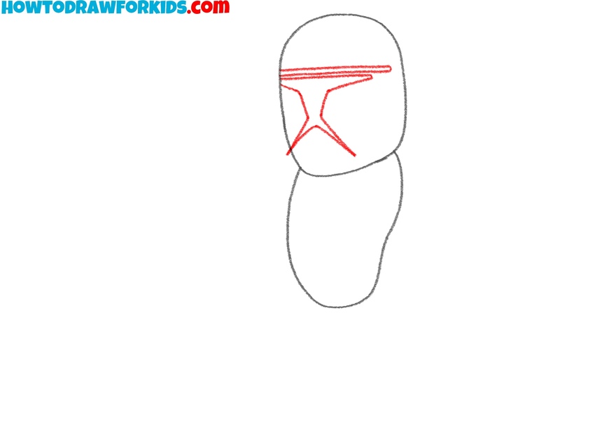Sketch the helmet’s visor