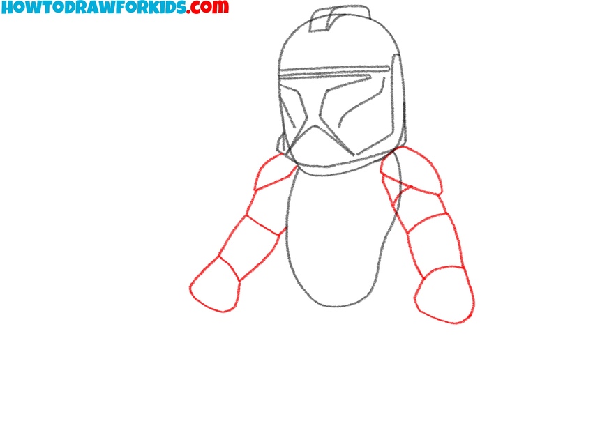 Draw the Clone Trooper’s arms