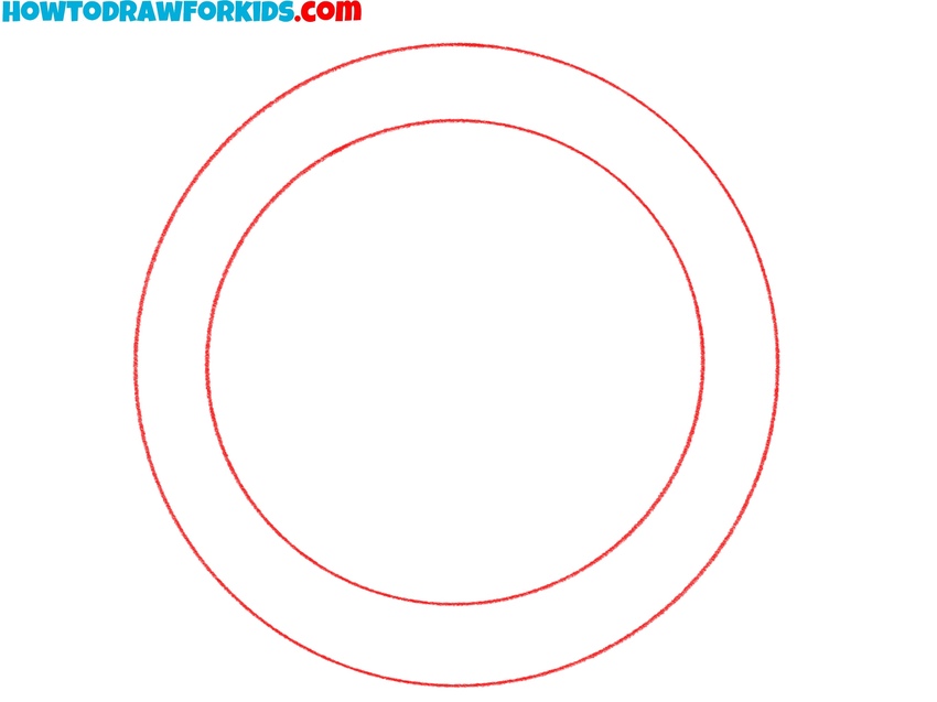 Draw the main compass circles