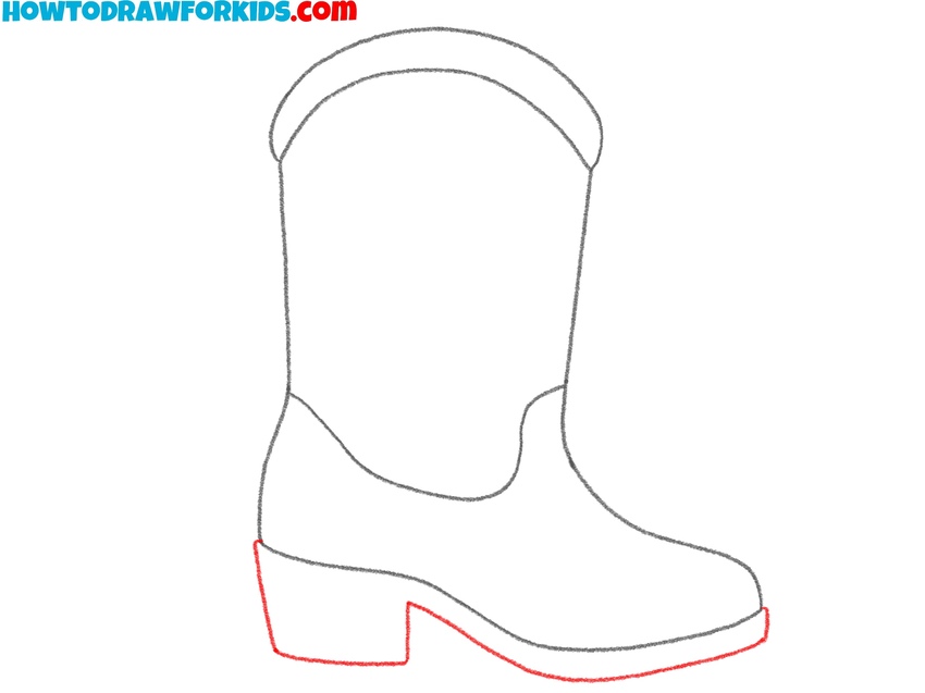 Draw the base of the cowboy boot