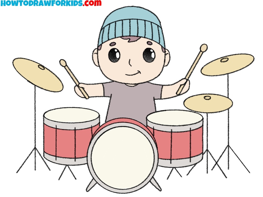 Color the drummer drawing