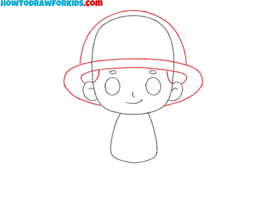 Draw the firefighter’s helmet outline