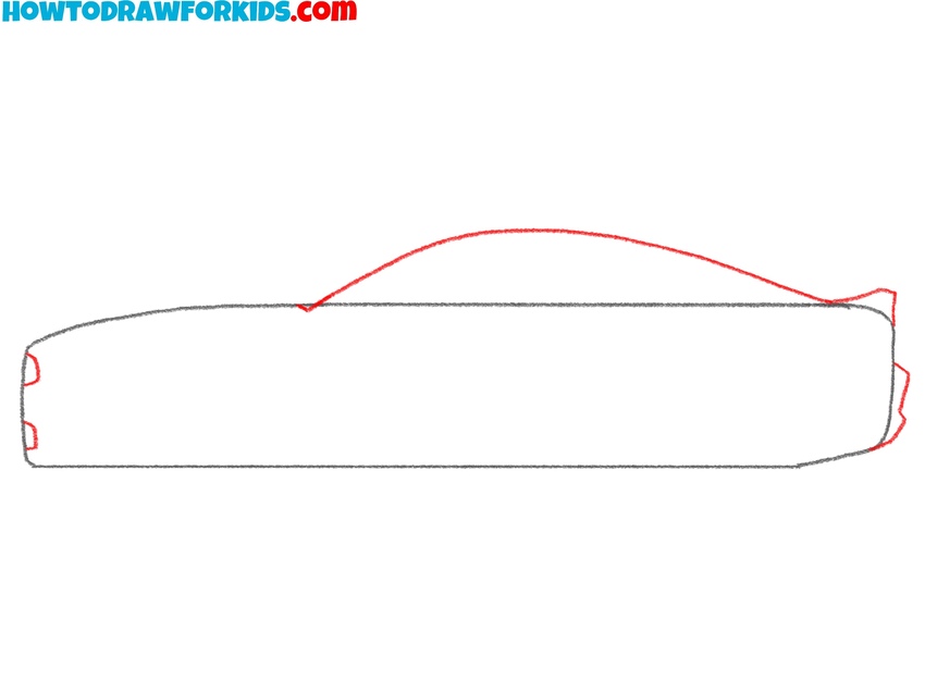 Draw the Ford Mustang roof