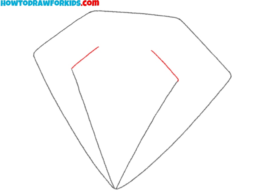 Draw the gem upper facet sides