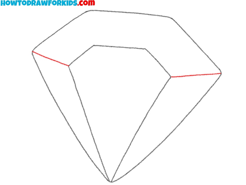 Finish the lower gem edges