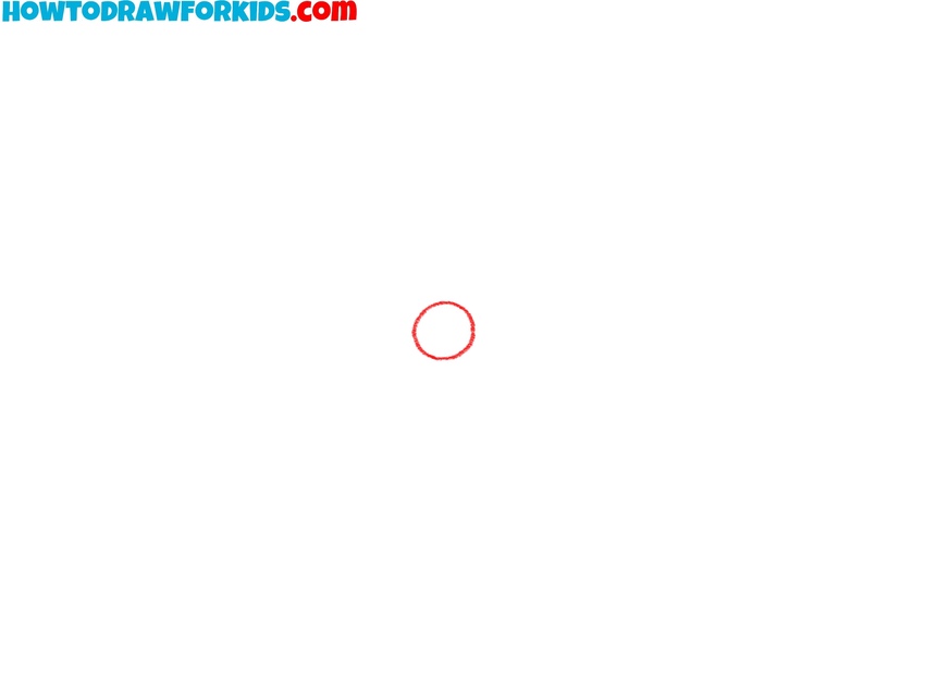 Draw the center circle of the poinsettia
